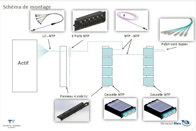 Système MPO-MTP pour le câblage optique à haute densité